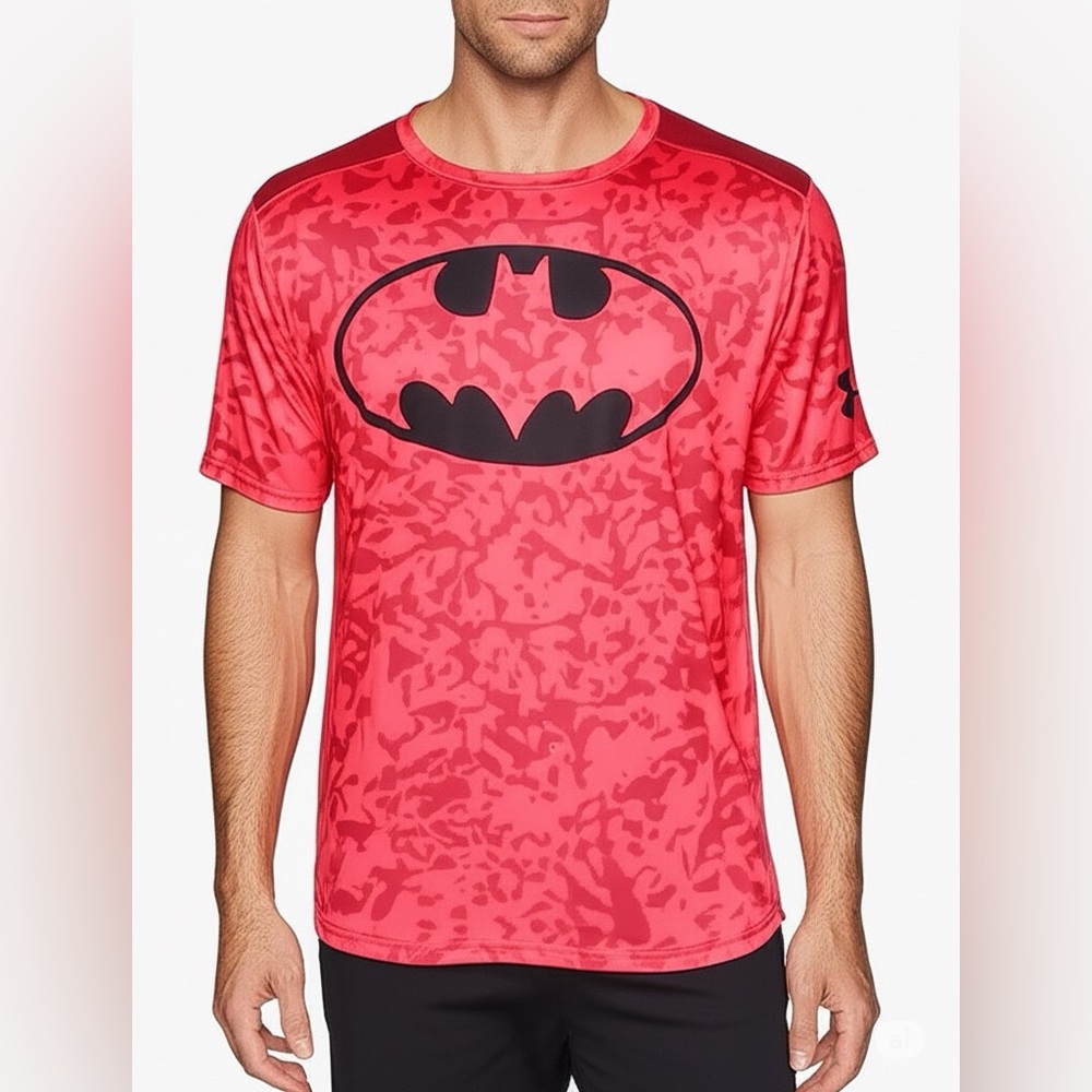 Under Armour x Batman HeatGear Compression Shirt 2X Pink Magenta